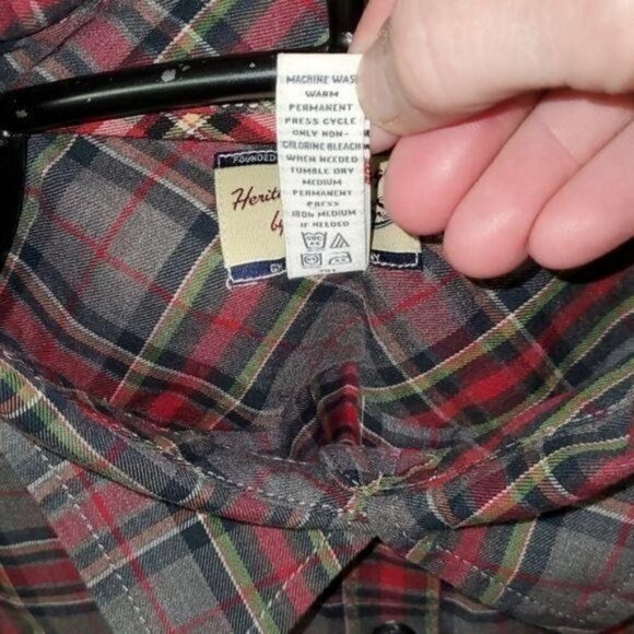Bass Heritage Shirting Vintage Plaid Casual Button Down Sz. XL Shirt w Pockets - Picture 4 of 8